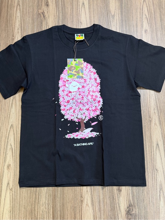 Bape Other - Bape Black Tee with Pink Cherry Blossom Ape Tree Graphic